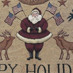 2002 Patriotic Santa Christmas Throw - 36x47’’
